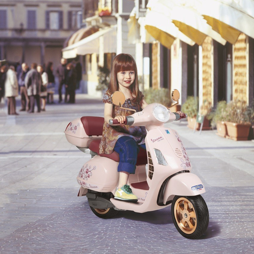 Vespa Peg Perego Vintage 1986 – Modèle PX125E Elestart Pour Enfants 5-7 Ans, Jouet Fonctionnel